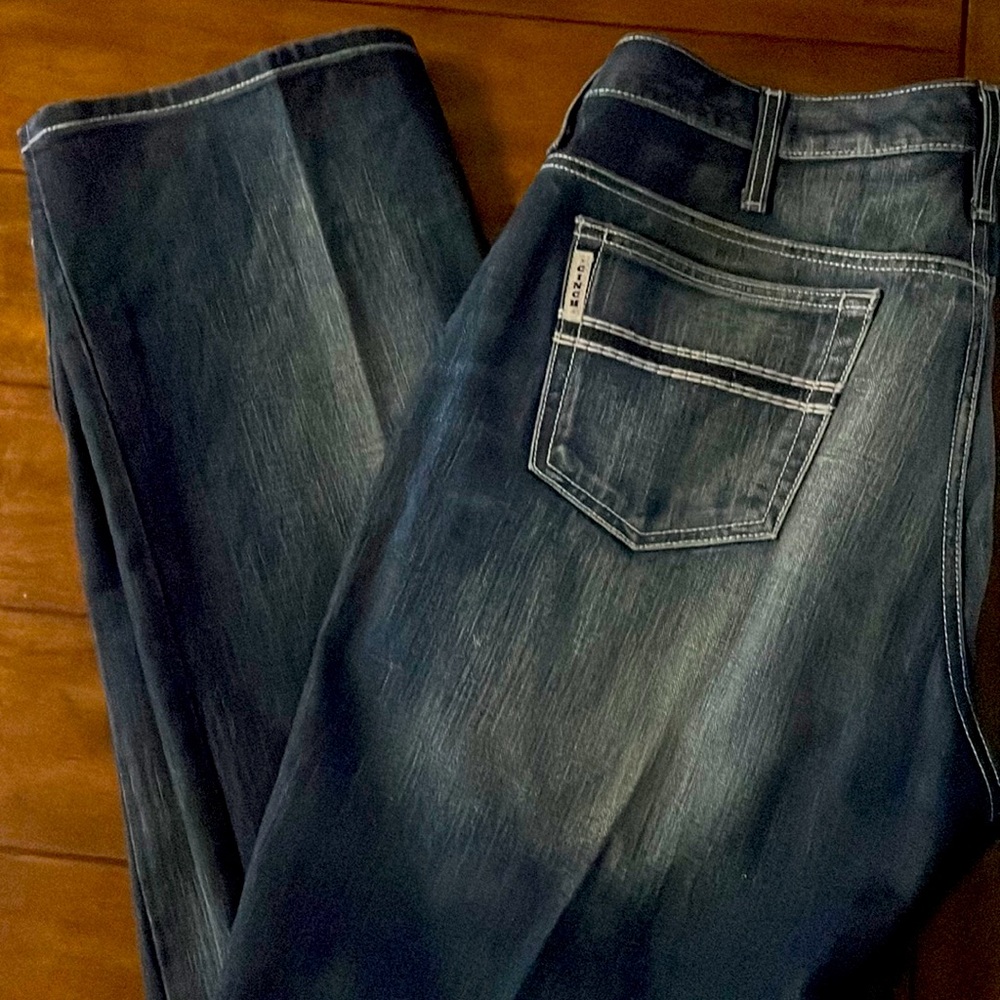 Men’s Cinch Jeans, white label 40x34, contrast stitching